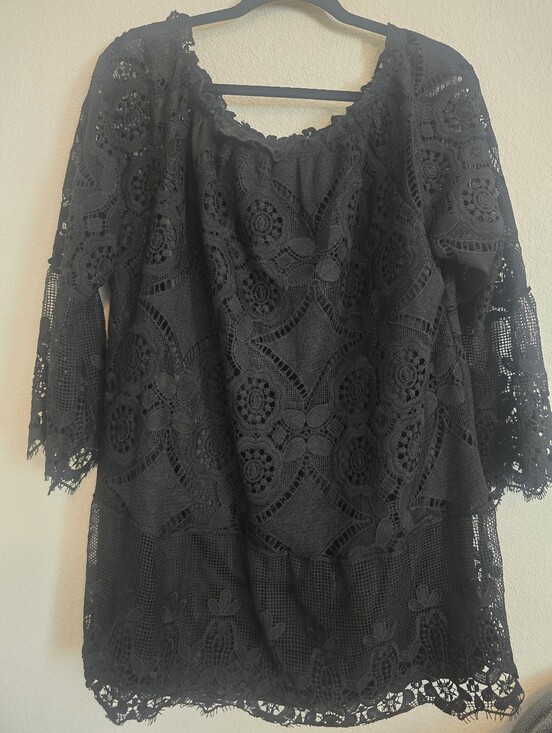 Lucky & Blessed Dresses & Skirts - Lucky & Blessed Black Lace- Women's Tunic Dress Size XL